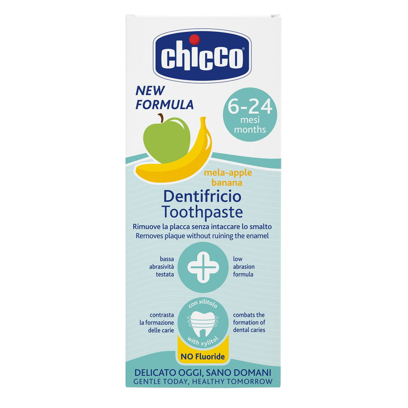 Chicco Îngrijire bebe Pasta de Dinti Chicco 12101-9 | Fara Fluor, Aroma Mar si Banana, 50ml, 6-24 Luni
