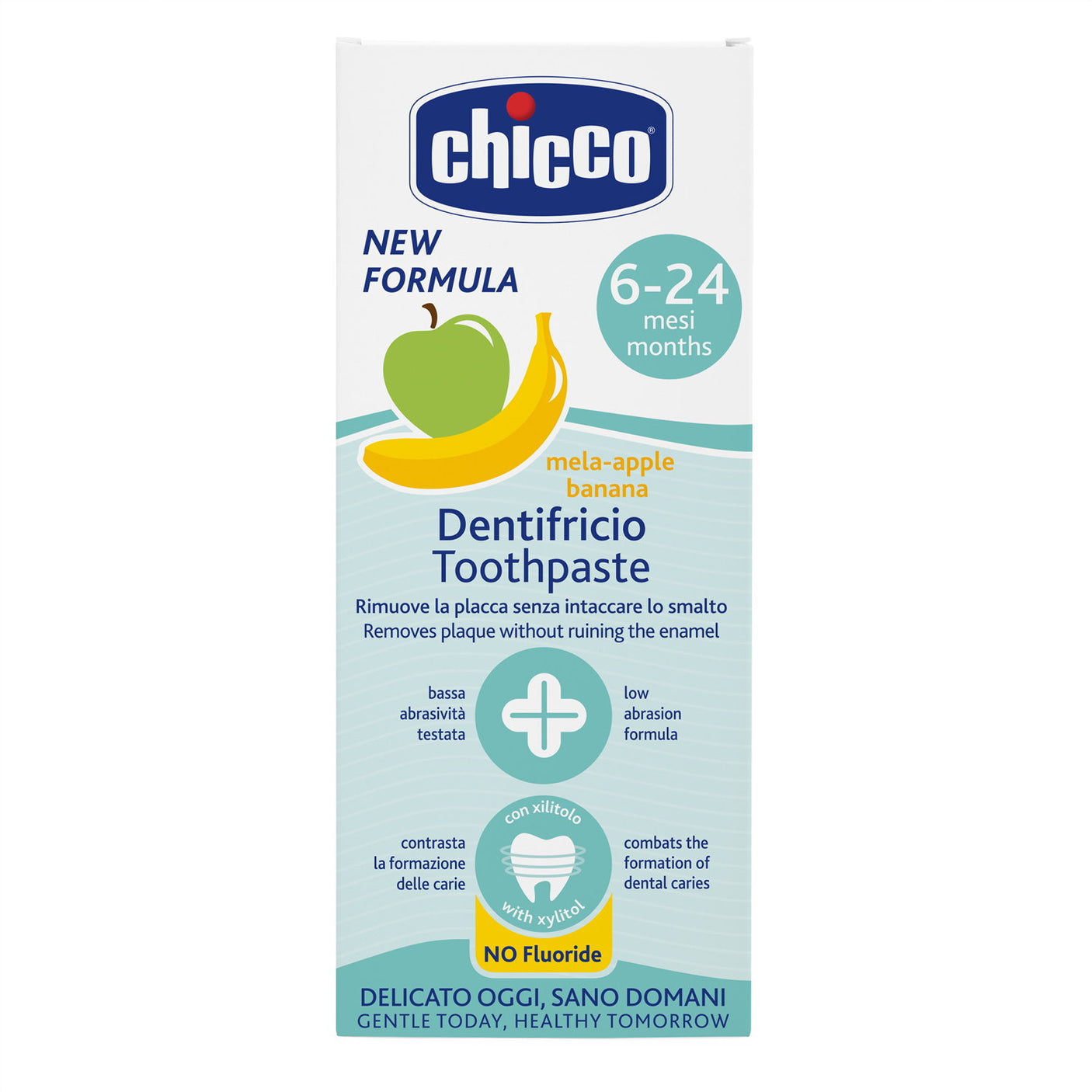 Pasta de Dinti Chicco Fara Fluor cu Aroma de Mar și Banana, 50ml, 6-24luni