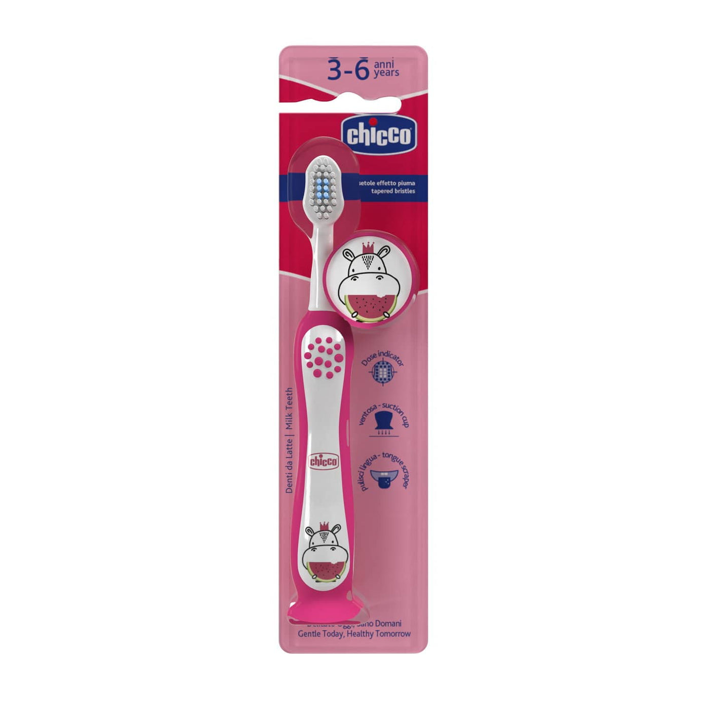 Chicco Îngrijire bebe Periuta de Dinti Chicco 1208300-7_HIPPO | Hippo Roz, 3-6 Ani