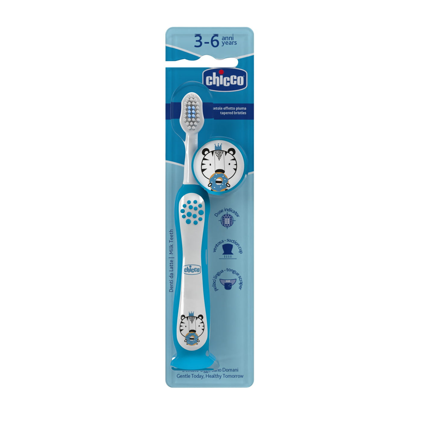 Periuta de Dinti Chicco, Tiger Indigo, 3-6ani+