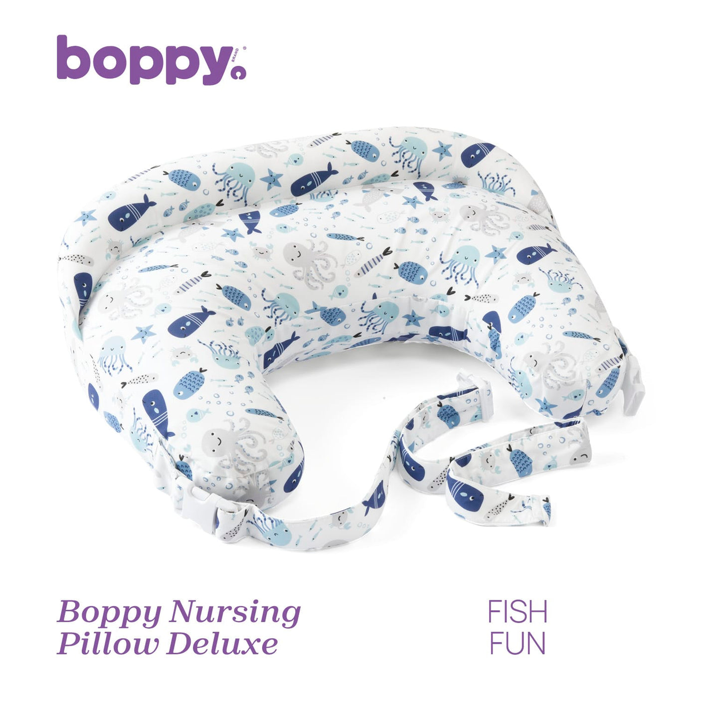 Chicco Îngrijire bebe Perna Alaptare Chicco Boppy Deluxe 7991286-8 | Deluxe Fish Fun, 0 Luni+