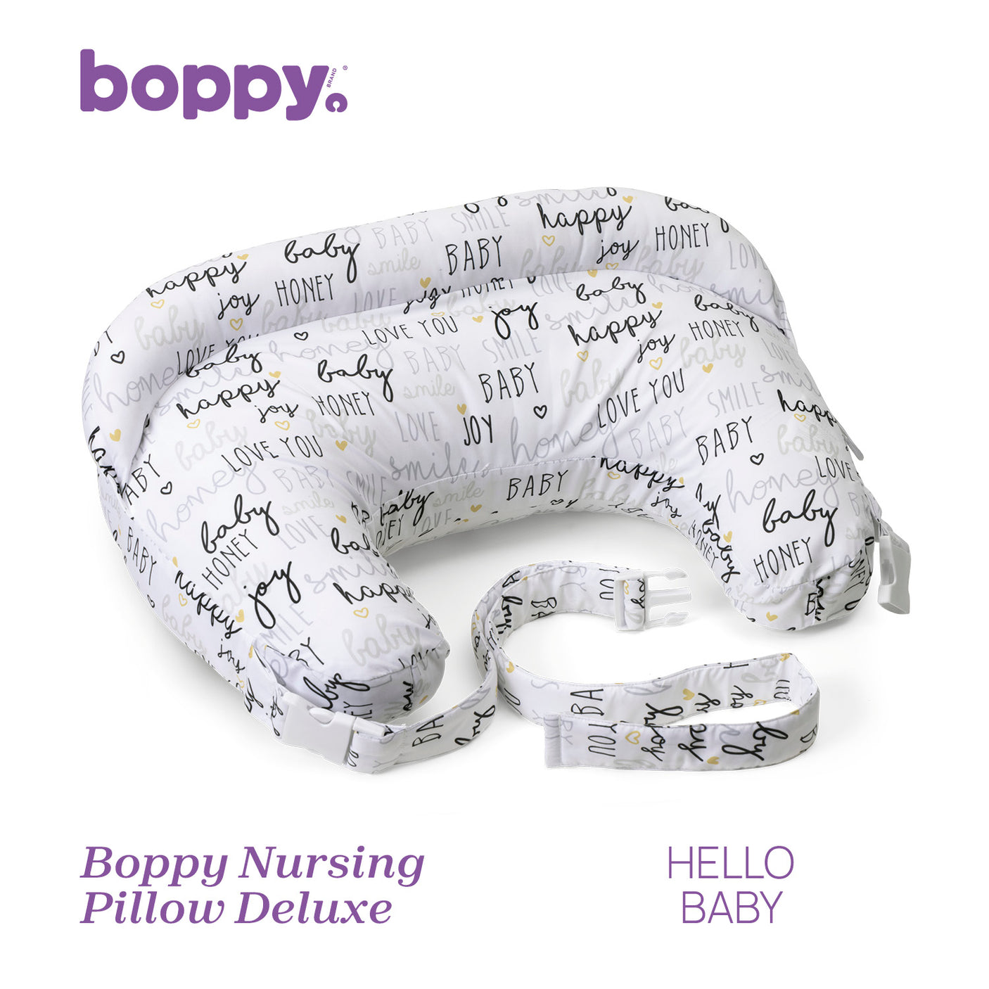 Perna Alaptare Chicco Boppy Deluxe, Hello Baby, 0luni+