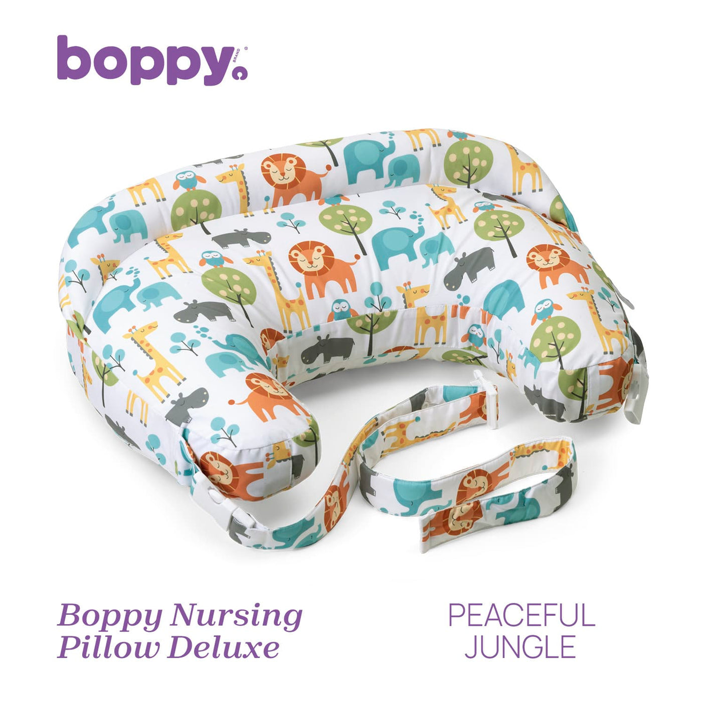 Chicco Îngrijire bebe Perna Alaptare Chicco Boppy Deluxe 7991243-8 | Peaceful Jungle, 0 Luni+