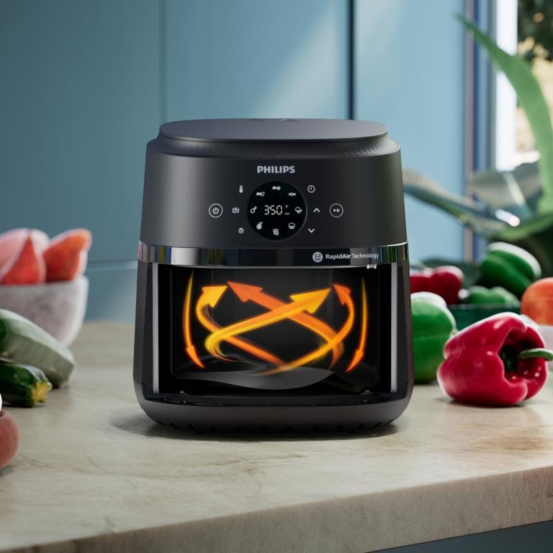 Philips Friteuză cu aer cald Philips Airfryer NA220/00, 4,2 L, 1500 W, Negru