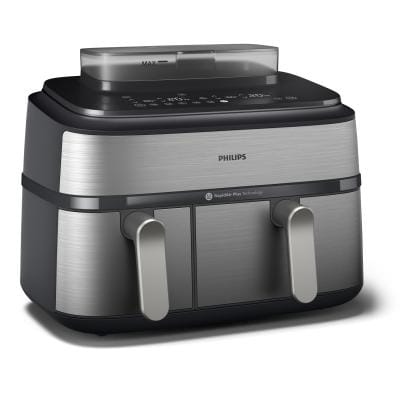 Philips Friteuză cu aer cald Philips Airfryer NA555/00 Dual Basket 9L 2750W, argintie