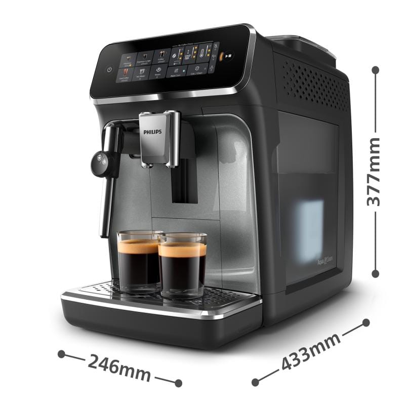 Philips Espressor automat Philips Home Series EP3329/70, negru, pentru cafea boabe, băuturi rapide și întreținere ușoară