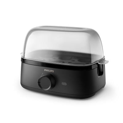 Philips Fierbător de ouă Philips HD9137/90, negru, capacitate 6 ouă, ouă moi/medii/tari