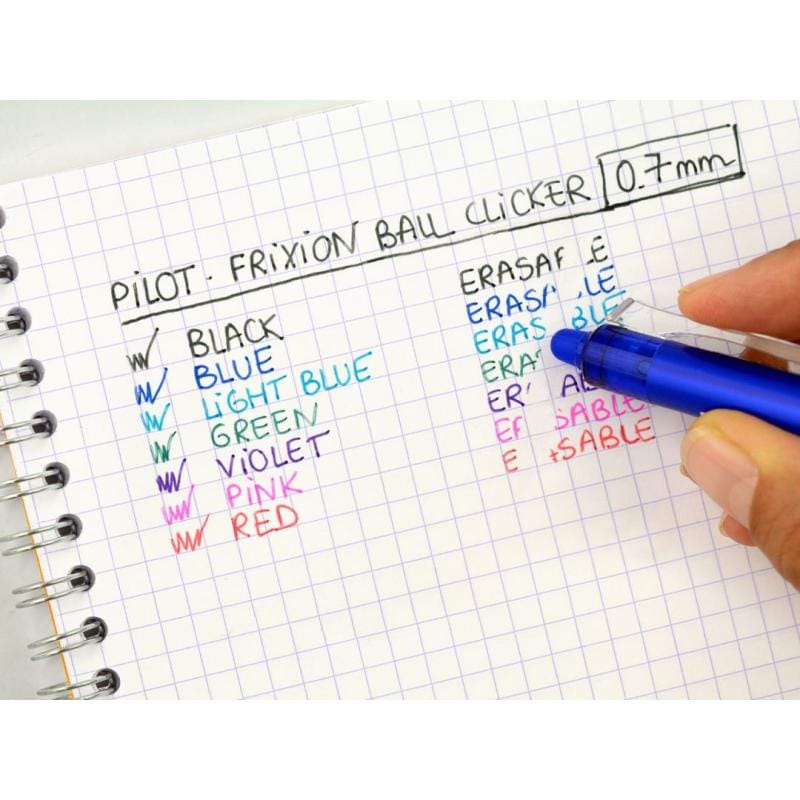 Pilot Pix cu gel ștergibil Pilot FriXion Clicker, albastru, retractabil, cu radieră integrată, BLRT-FR7-L