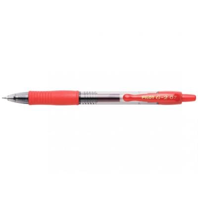 Pilot Pix cu gel Pilot G2 0,7 mm Roșu, retractabil, scriere fluentă și uscare rapidă (BL-G2-7-R)