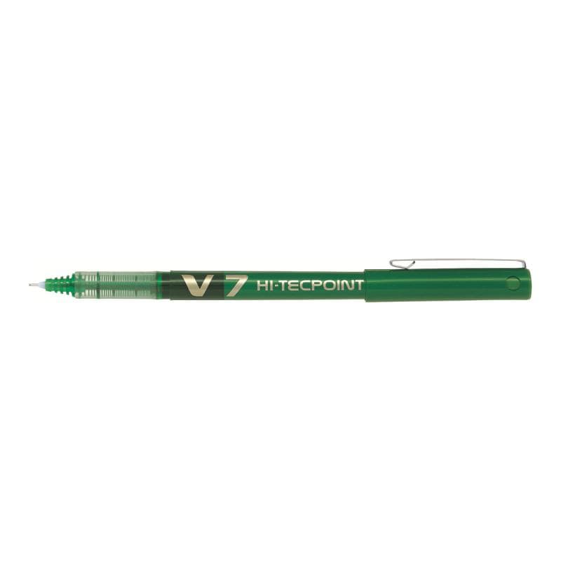 Pilot Roller cu cerneală verde Pilot V7, vârf 0,7 mm, scriere fină și cursivă, cu capac, cod BX-V7-G