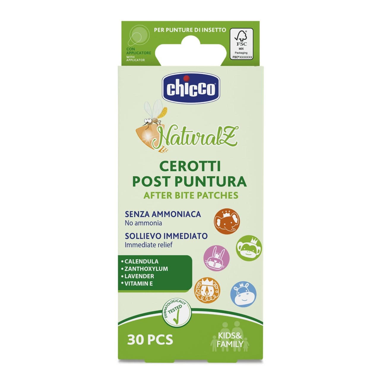 Chicco Îngrijire bebe Plasturi Dupa Ciupituri Insecte Chicco Naturalz 12077-9 | 30 Bucati, 3 Ani+