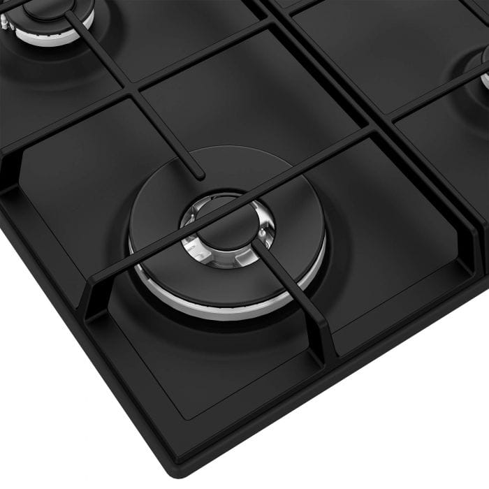 Arctic Plita incorporabila Plita metalica pe gaz Arctic ARGW64125SB, control butoane lateral-culoare negru, 4 arzatoare, arzator Wok, suport vase din fonta, aprindere integrata, siguranta plita-Safety Plus, negru