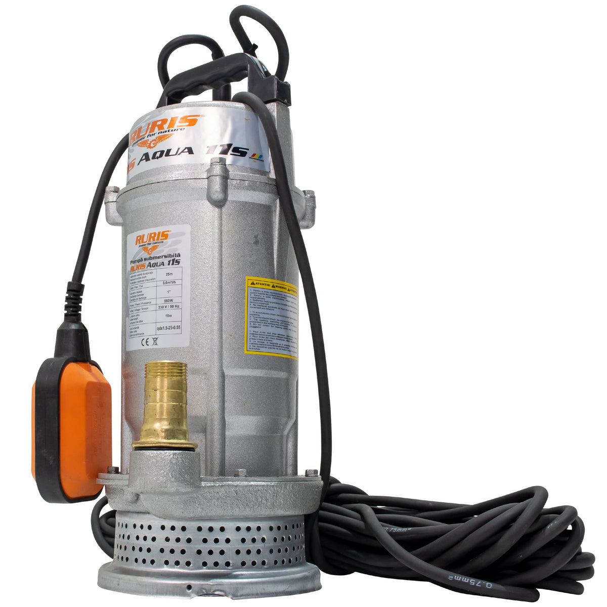 Ruris Pompa submersibila Pompa submersibila RURIS Aqua 11S | 550W, Debit 3,6m³/h, Înălțime maximă refulare 25m