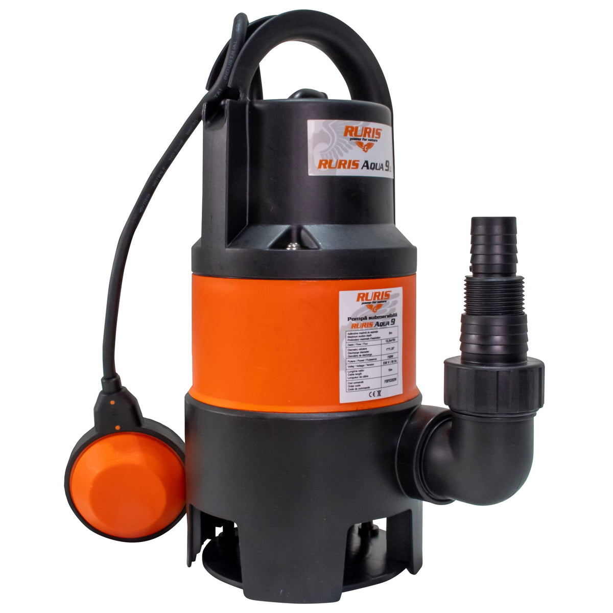 Ruris Pompa submersibila Pompa submersibila RURIS Aqua 9 | 750W, Debit 12,5m³/h, Înălțime maximă refulare 8m