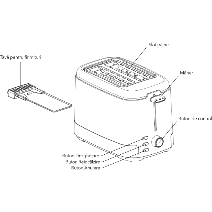Toaster Tesla TS300BWX | 800W, Alb