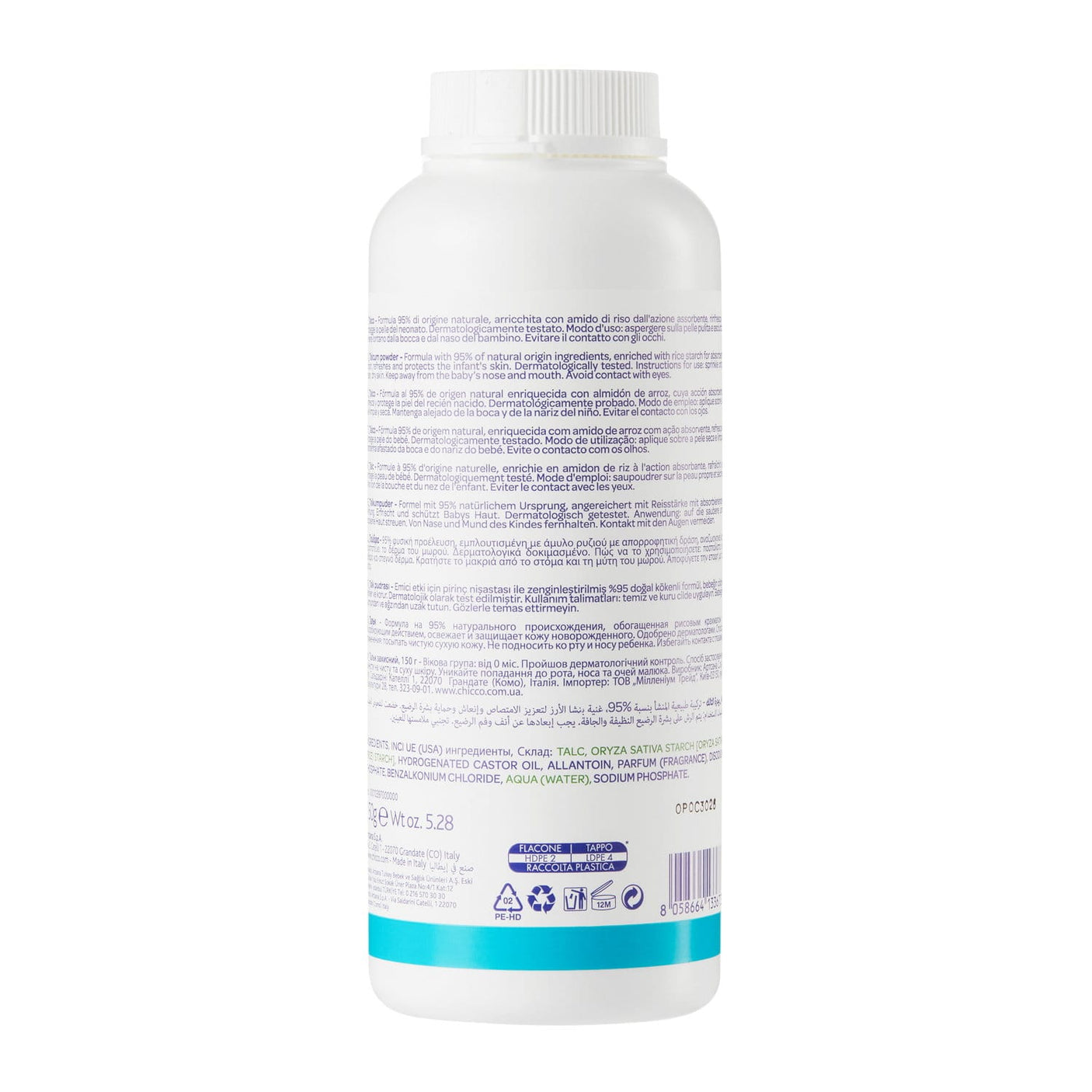 Chicco Îngrijire bebe Pudra de Talc Chicco Baby Moments 12258-9 | 150g, 0 Luni+