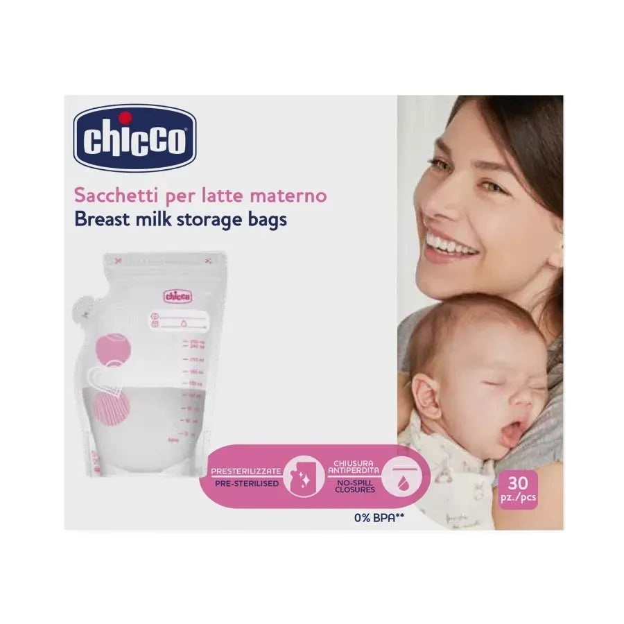Chicco Alimentație bebe Pungi Stocare Lapte Matern Chicco 0225730-7 | 30buc, 0luni+