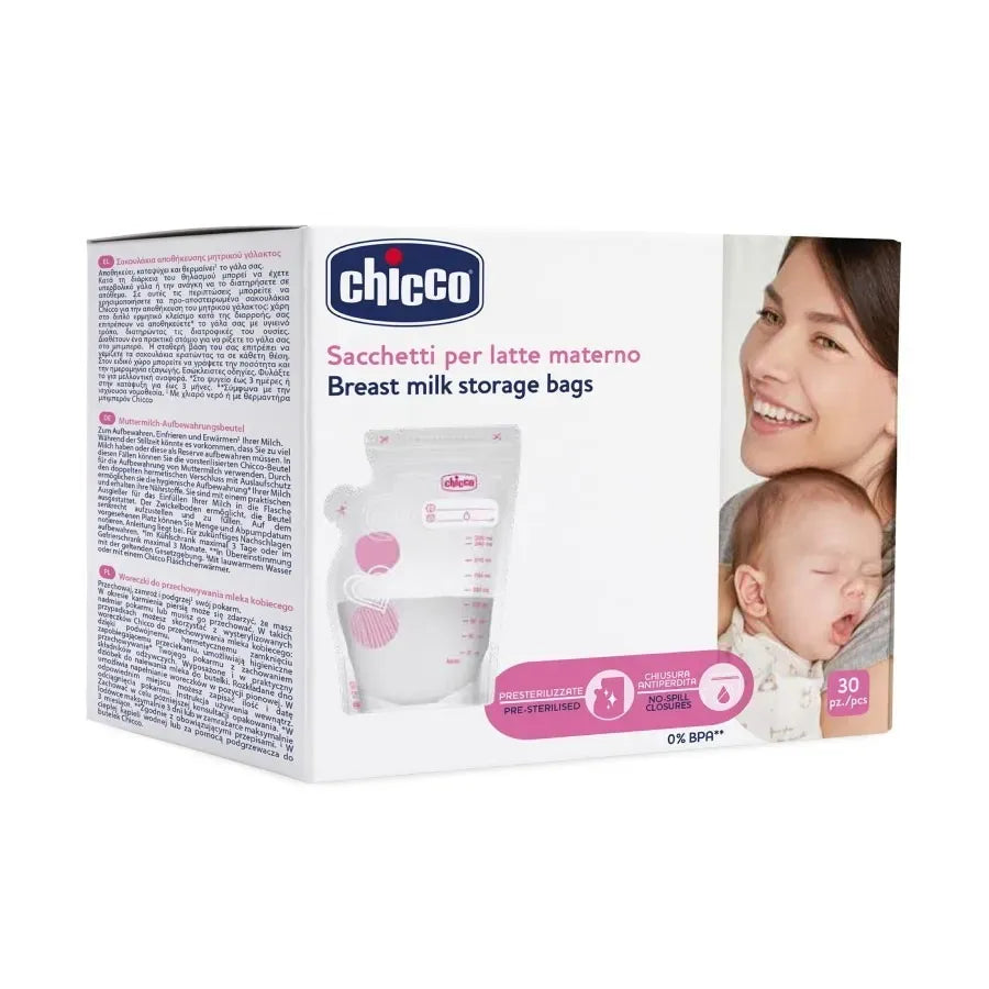 Chicco Alimentație bebe Pungi Stocare Lapte Matern Chicco 0225730-7 | 30buc, 0luni+