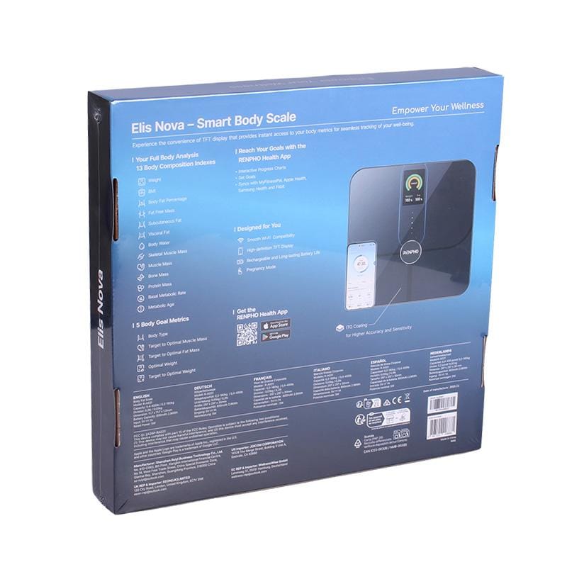 Renpho Cântar inteligent RENPHO Elis Nova, analiză compoziție corporală, Bluetooth, negru