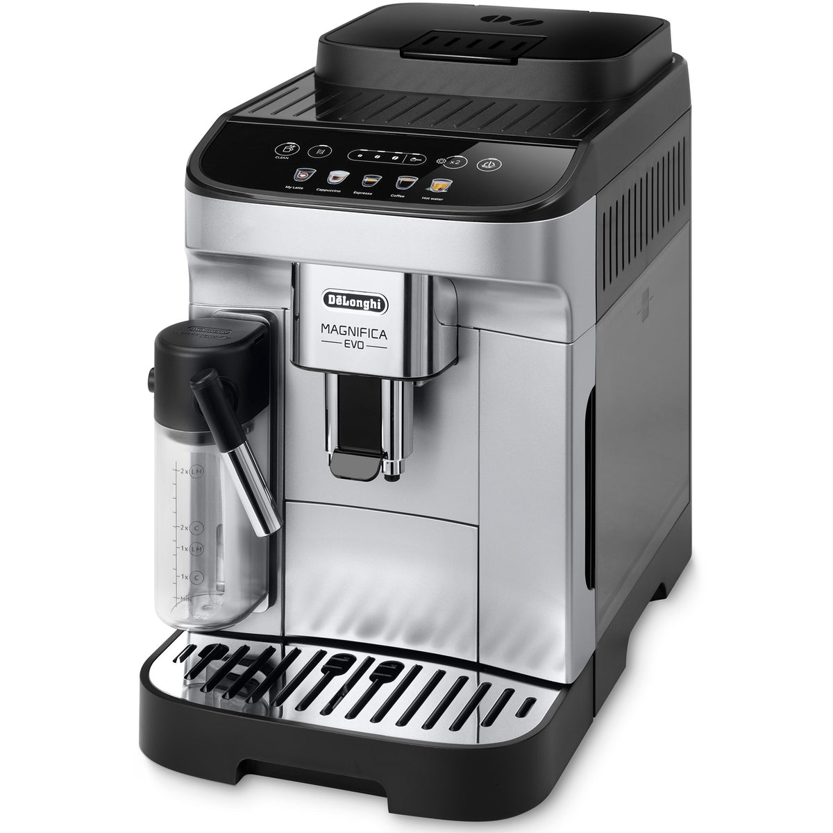 Espressor Automat De'Longhi Magnifica Evo ECAM290.61.SB | LatteCrema, Carafa Lapte, 15 Bar, 1450W, Negru/Argintiu