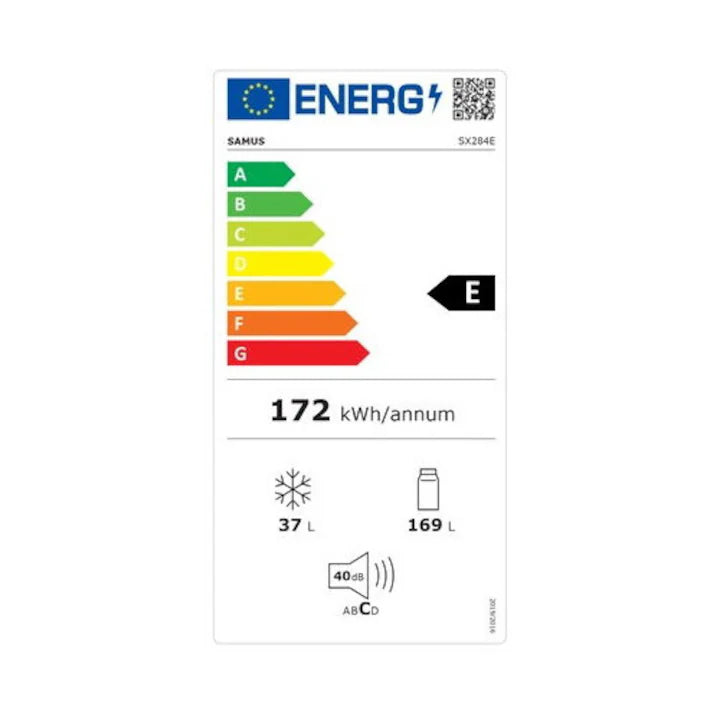 Frigider 2 uşi Samus SX284E - Clasa E, capacitate brută: 215 litri