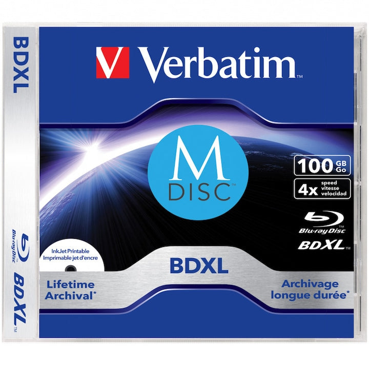 M-Disc Verbatim, 4X, 100GB printabil cu cerneala, carcasa Individuala (43834)