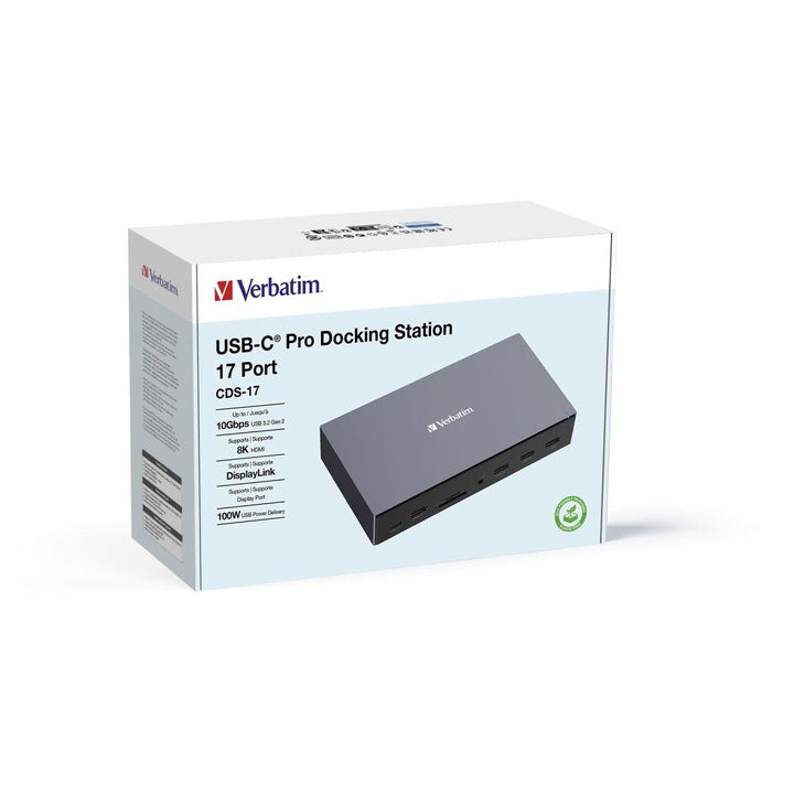 Docking Station USB-C Verbatim CDS-17 32172 | 17 Porturi, 100W PD, 8K HDMI, Negru