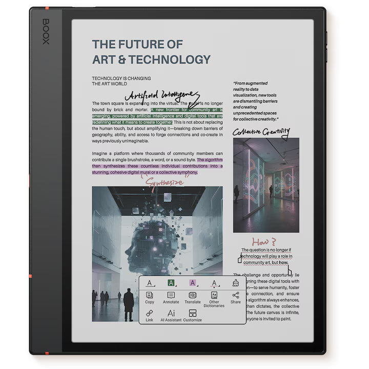 BOOX Tableta grafica Tableta E-Ink BOOX MOBBOX10AIR5COLOR | 10.3", 6GB RAM, 64GB, Negru