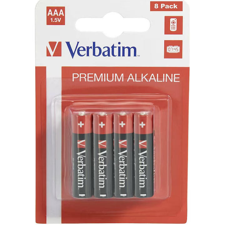 Baterii Verbatim, Alkaline, AAA, 8 buc, 49502