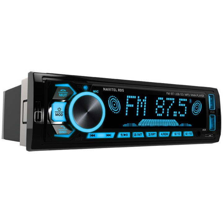 Player Auto Navitel RD5, 1DIN 4х50 watt, Bluetooth 4.0 cu suport A2DP, HFP, FM, redare FLAC, MP3, WMA, WAV, AUX input, microSD pana la 256GB, 2x porturi USB, RGB backlight, RCA-out, Hands-free, Telecomanda, CarLiveApp pentru Android si iOS