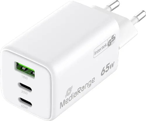 MediaRange Incarcator USB Încărcător USB-C MediaRange MRMA116-2 | 65W, GAN, Alb