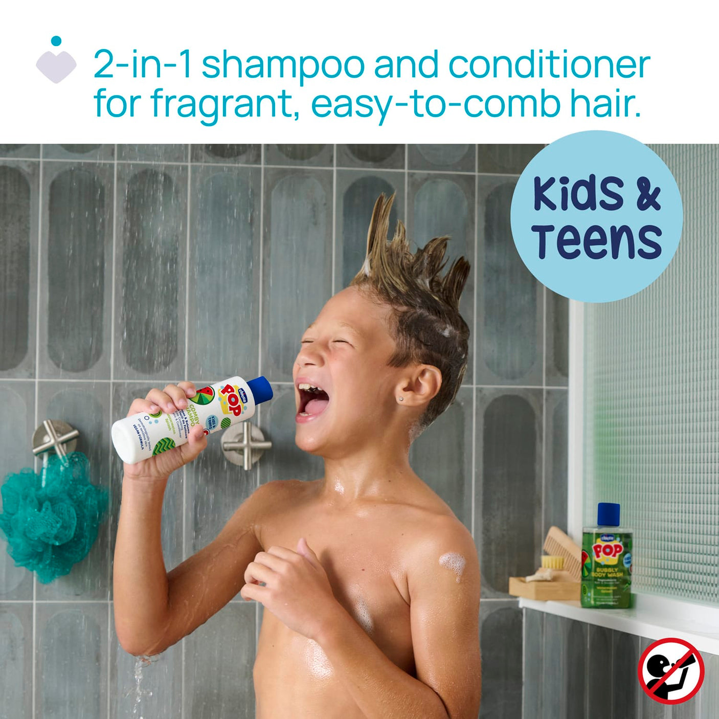Chicco Îngrijire bebe Sampon si Balsam 2in1 Chicco 12373-9 | Pop, Pepene Rosu, Formula Vegana, 250ml