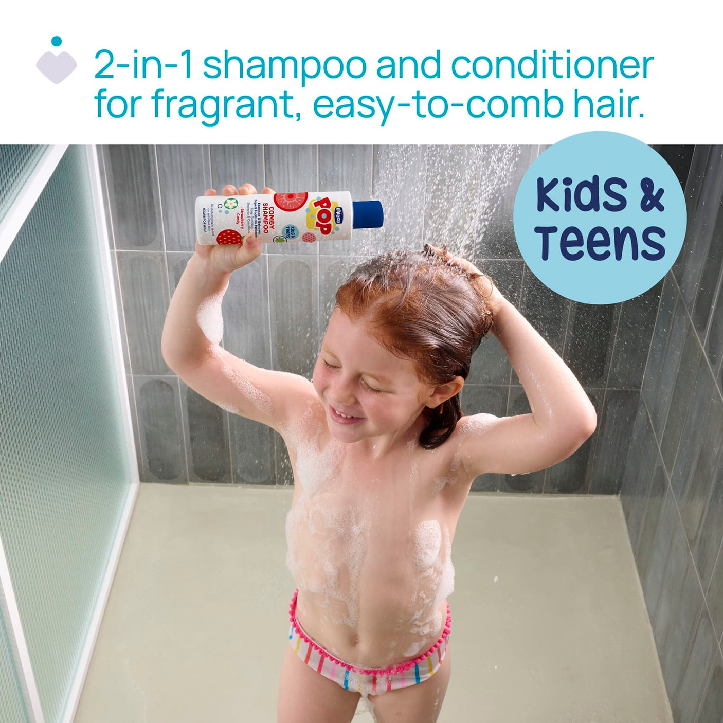 Chicco Îngrijire bebe Sampon si Balsam 2in1 Chicco 12372-9 | Pop Capsuni, Formula Vegana, 250ml