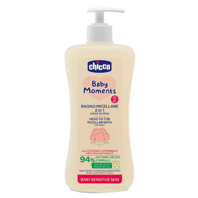 Chicco Îngrijire bebe Sampon si Gel de Dus Chicco 10241-9 | Micelar, Dermatologic, Sensitive, 500ml, 0 Luni+