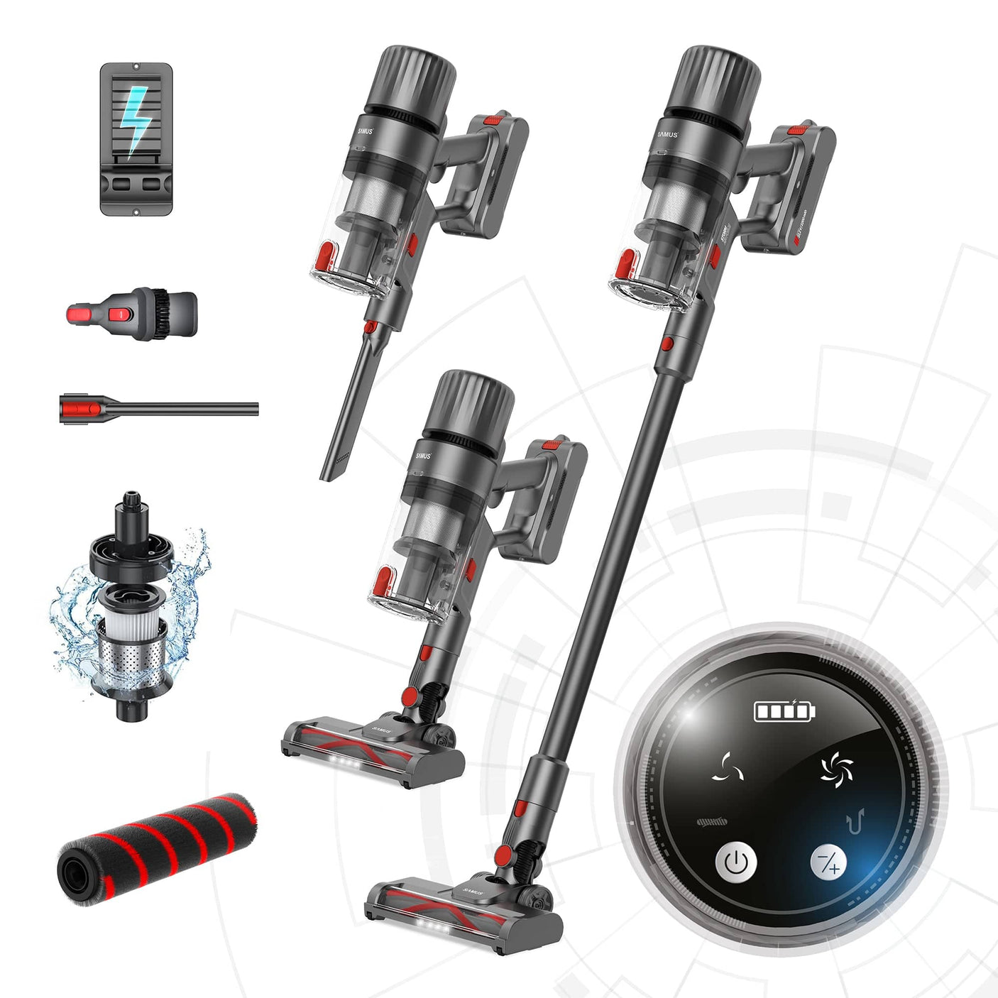 Samus Aspirator vertical Aspirator Samus STORM AIR FORCE | 250W, 650ml, Portabil