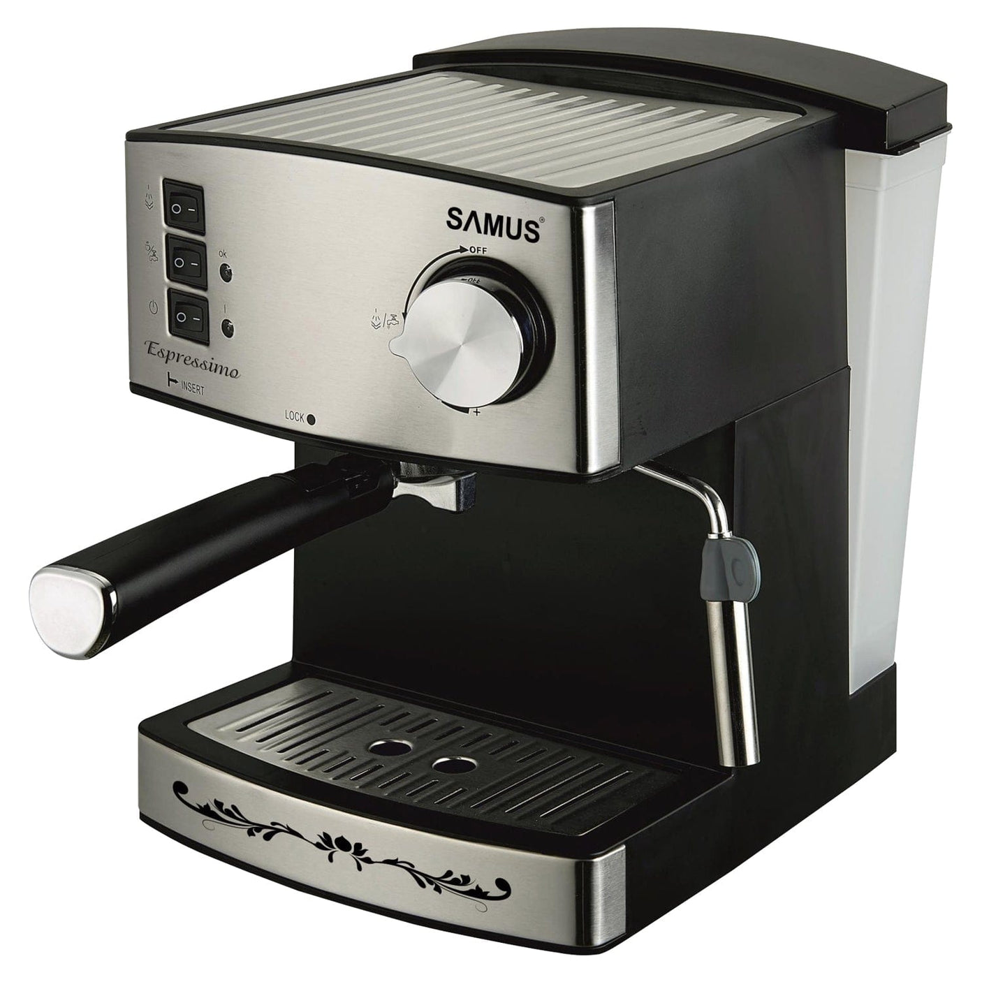 Samus Espressor Automat Samus ESPRESSIMO SILVER, 850W, 15 Bari, Rezervor 1600ml, Design Modern Gri Inox