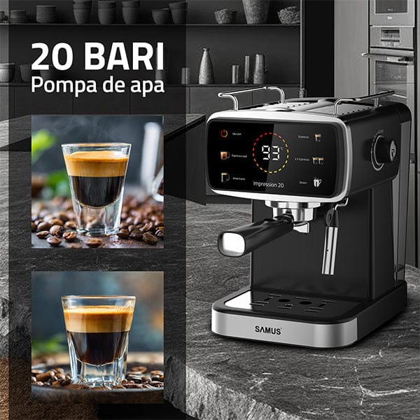 Samus Espressor automat Espressor Manual Samus Impression 20 | 1350W, 1.5L, 20 bari, Negru