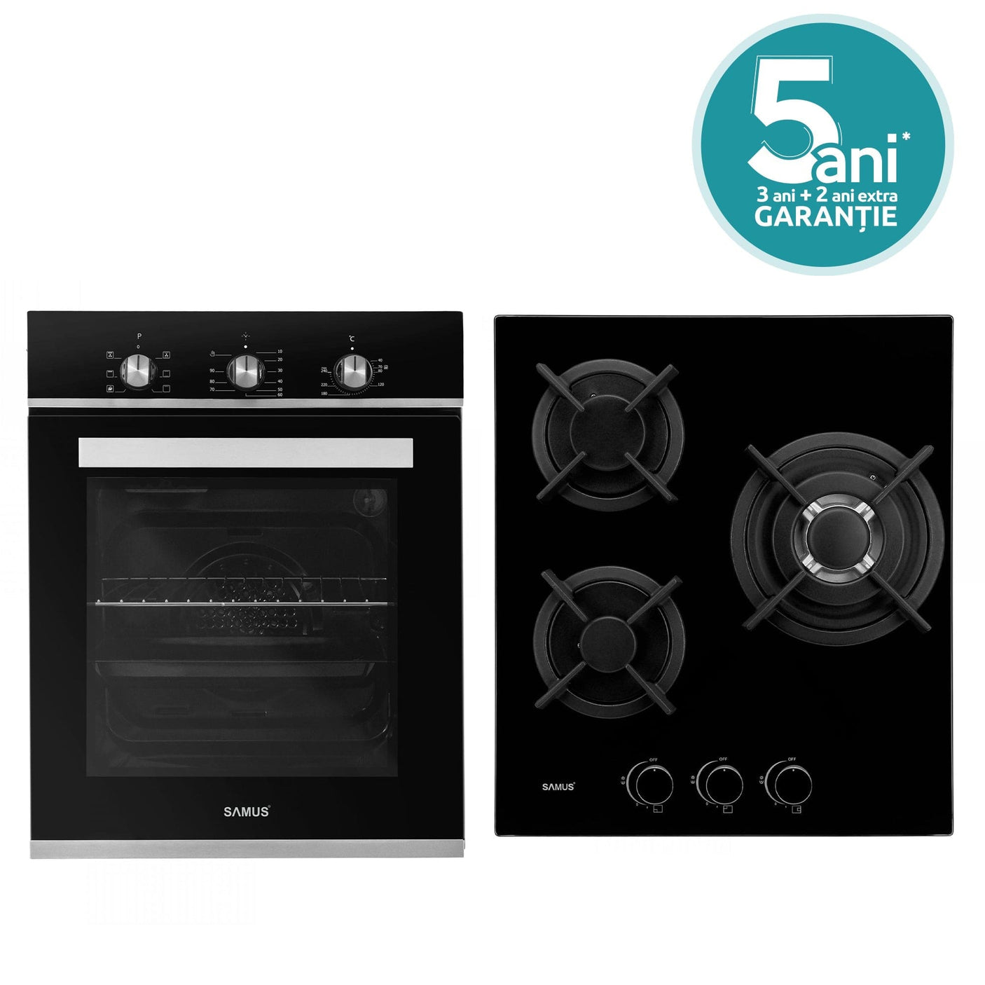 Pachet Built-In Samus SCE459GTBV + PSG-43SG1 - Imagine 3 Negru