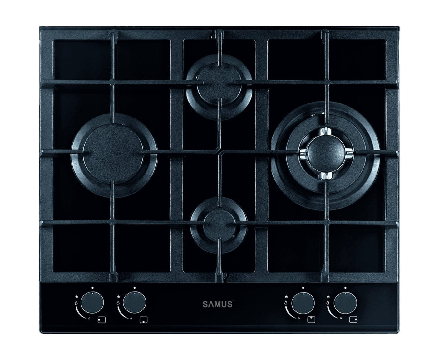 Samus Pachet built in Pachet Built-In Samus SCE827GCF + PSG-64SG2 | Cuptor 80L 7 Functii + Plita Gaz WOK 4 Arzatoare, Negru