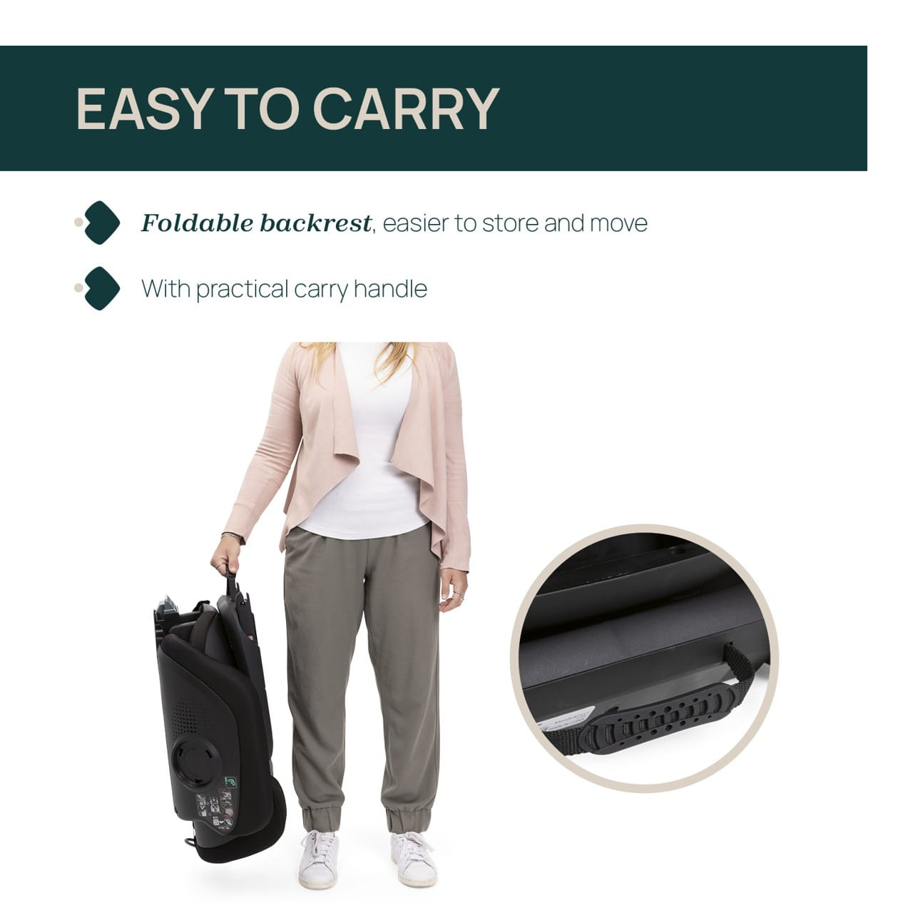 Chicco Puericultură Scaun Auto Chicco Fold&go I-size 8711775-8 | Isofix, Ever Green, 100-150cm, 3-12 Ani