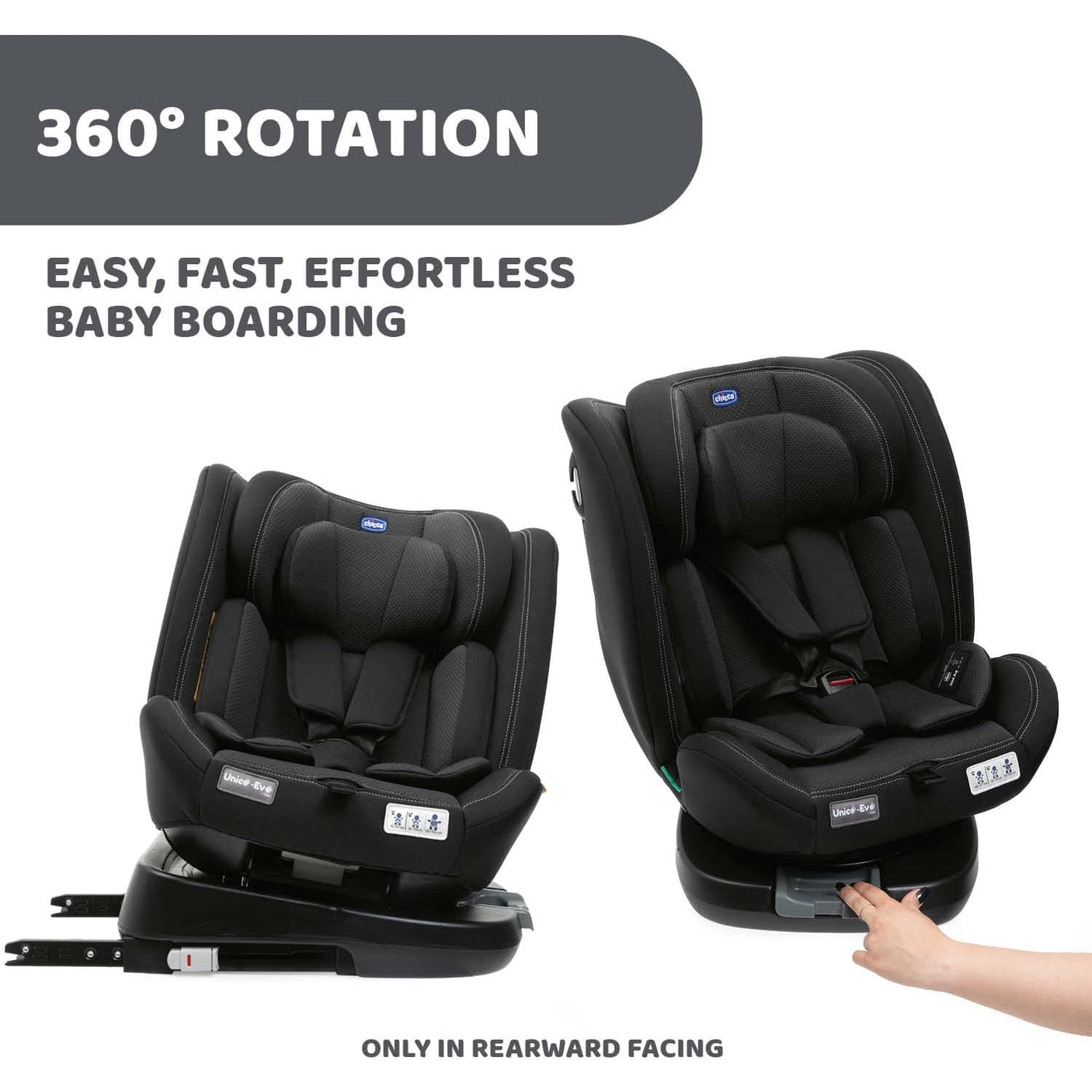 Chicco Puericultură Scaun Auto Chicco Unico Evo I-Size 87030-8_BLACK | 0-12 Ani, 40-150cm, Rotativ, Negru