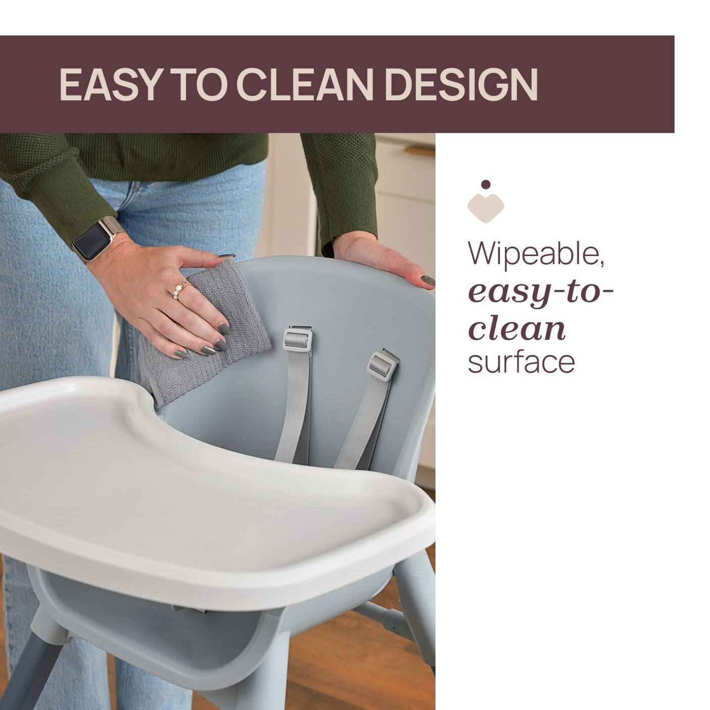 Chicco Puericultură Scaun Masa Chicco Polly Zest 8717077-8 | Evolutiv 3 in 1, Moon Grey, 6 Luni+