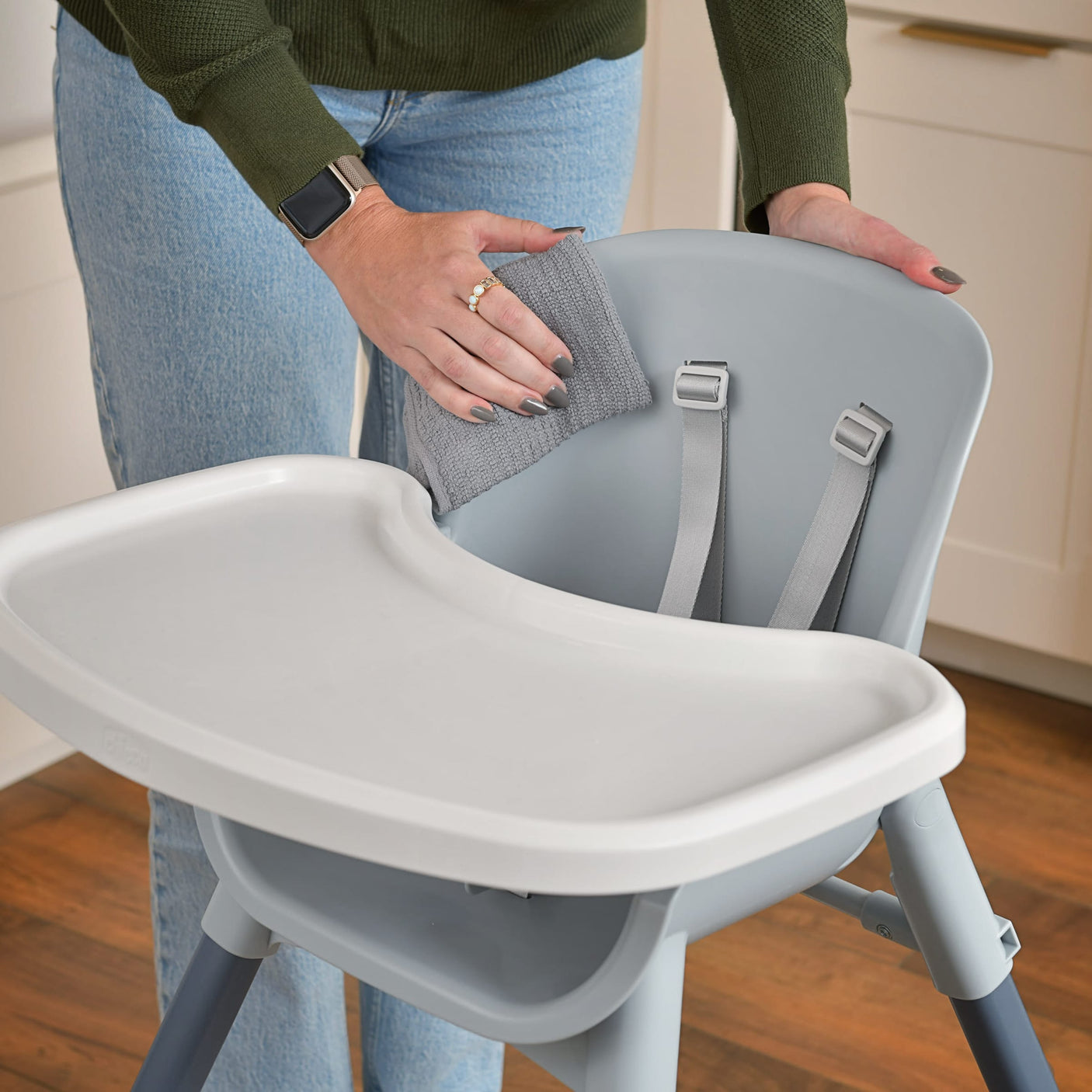 Chicco Puericultură Scaun Masa Chicco Polly Zest 8717077-8 | Evolutiv 3 in 1, Moon Grey, 6 Luni+