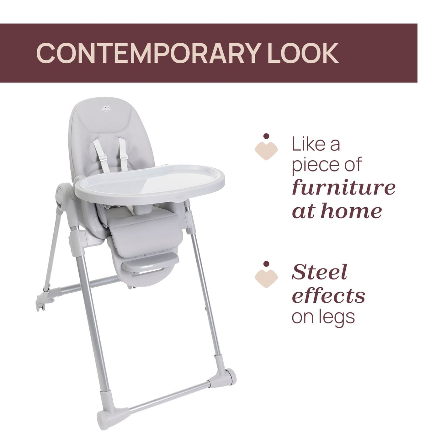 Chicco Puericultură Scaun de Masa Chicco Polly Armonia 8714005-8 | Steel, 0 Luni+