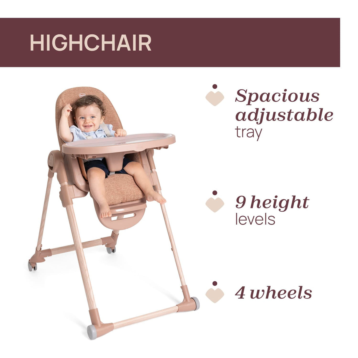 Chicco Puericultură Scaun de Masa Chicco Polly Armonia 8714042-8 | Terracota, 0 Luni+