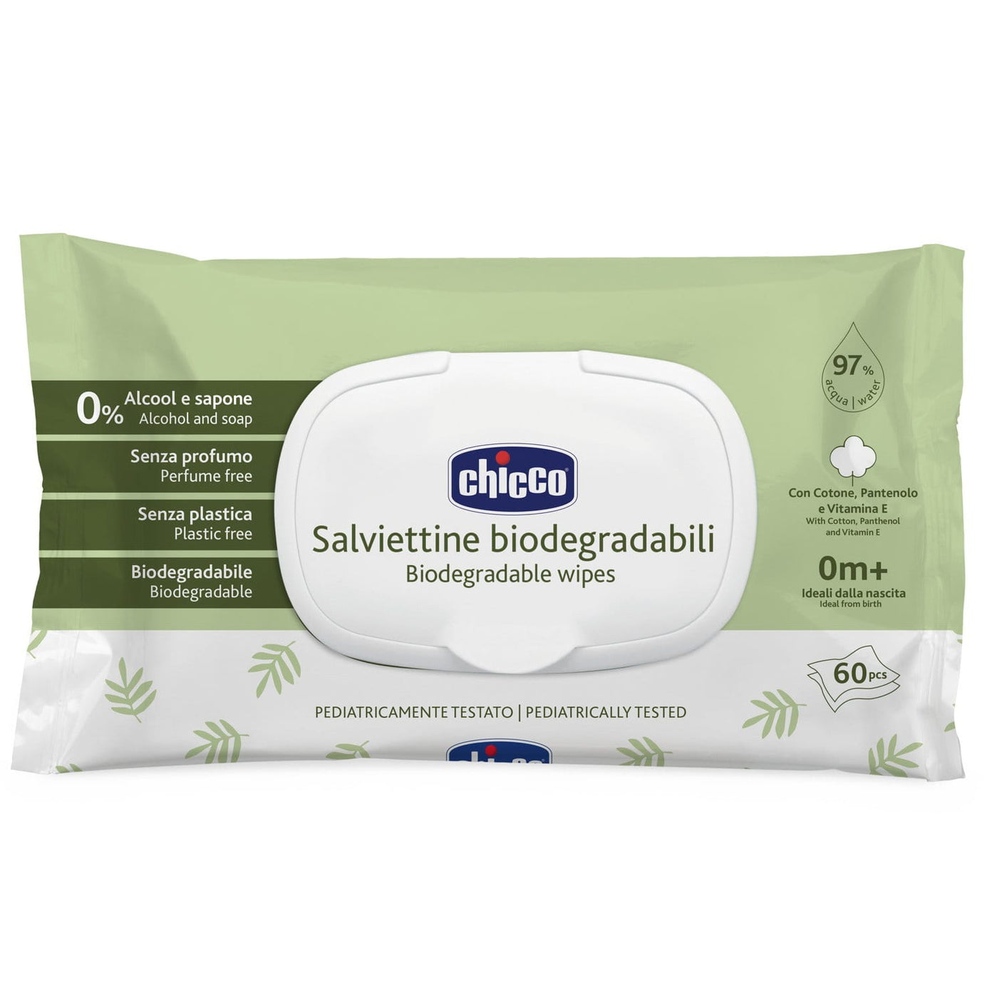 Chicco Îngrijire bebe Servetele Umede Biodegradabile Chicco 1205070-7 | 60 Bucati, Fara Alcool, Fara Sapun, 0 Luni+