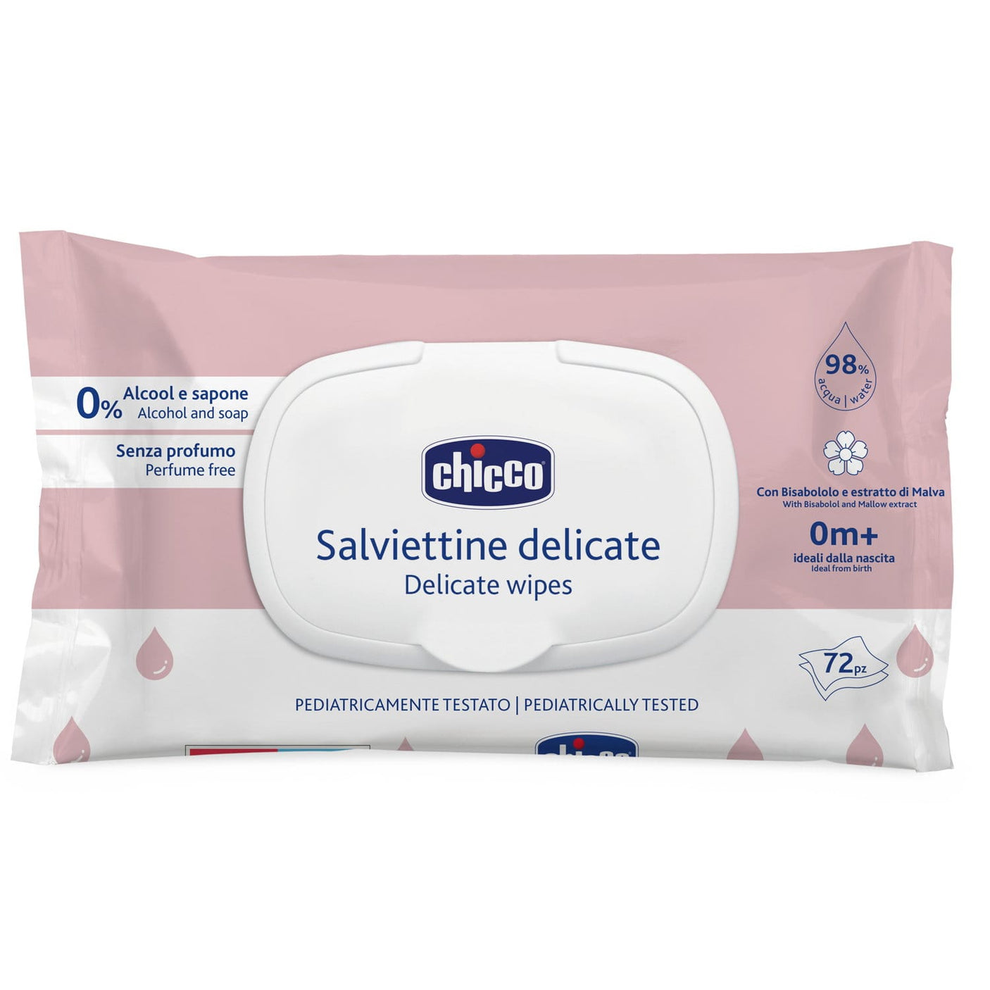 Chicco Îngrijire bebe Servetele Umede Chicco 1205060-7 | 72 Bucati, Fara Alcool, Fara Sapun, 0 Luni+