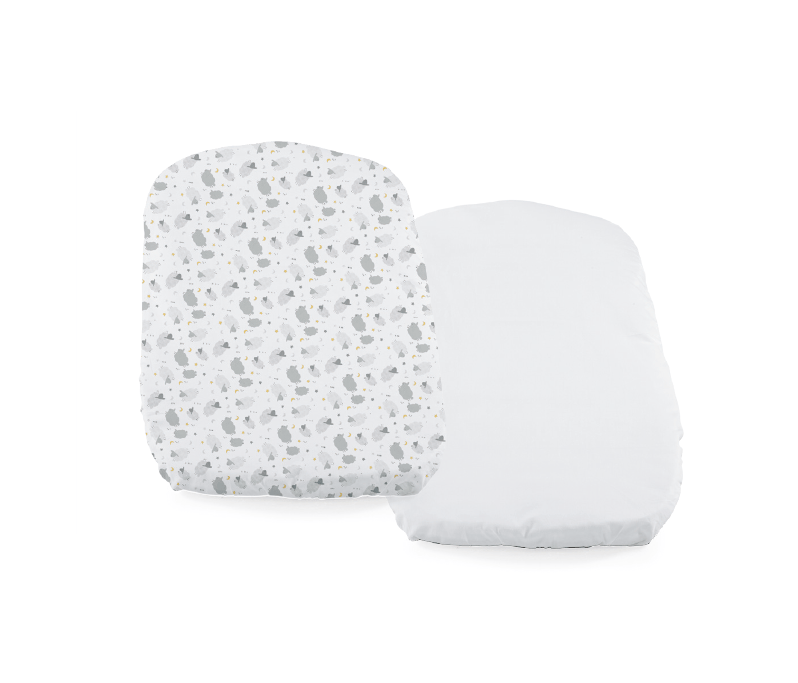 Chicco Îngrijire bebe Set 2 Cearsafuri Chicco Baby Hug 05010.-8_GREY SHEEP | Grey Sheep, 0 Luni+