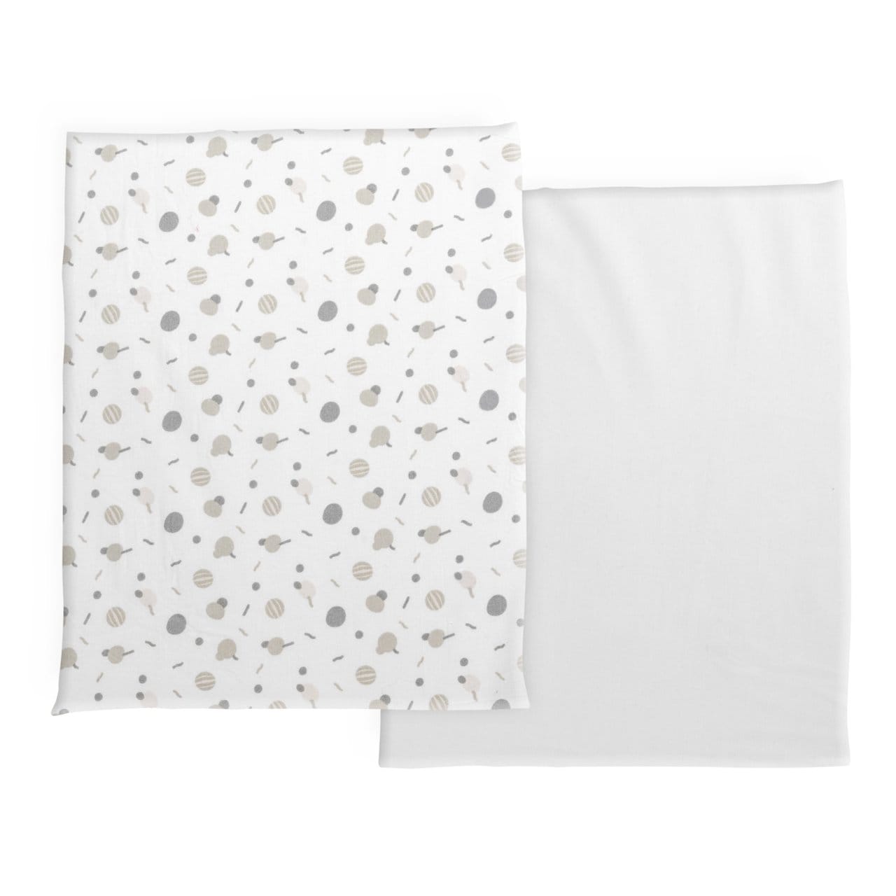 Chicco Îngrijire bebe Set 2 Cearceafuri cu Elastic Chicco 0112821-8 | Bumbac, Next2Me Forever, Confetti, 0 Luni+