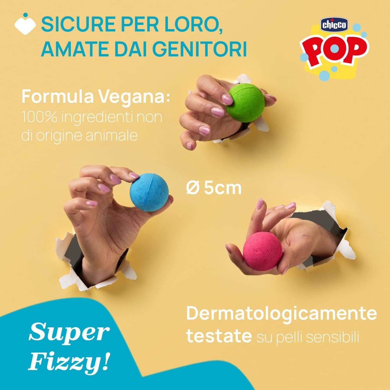 Chicco Îngrijire bebe Set Bombe Efervescente de Baie Chicco Pop 12381-9 | 3 Bucati, 3ani+